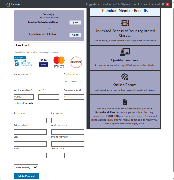 shopping cart Screenshot